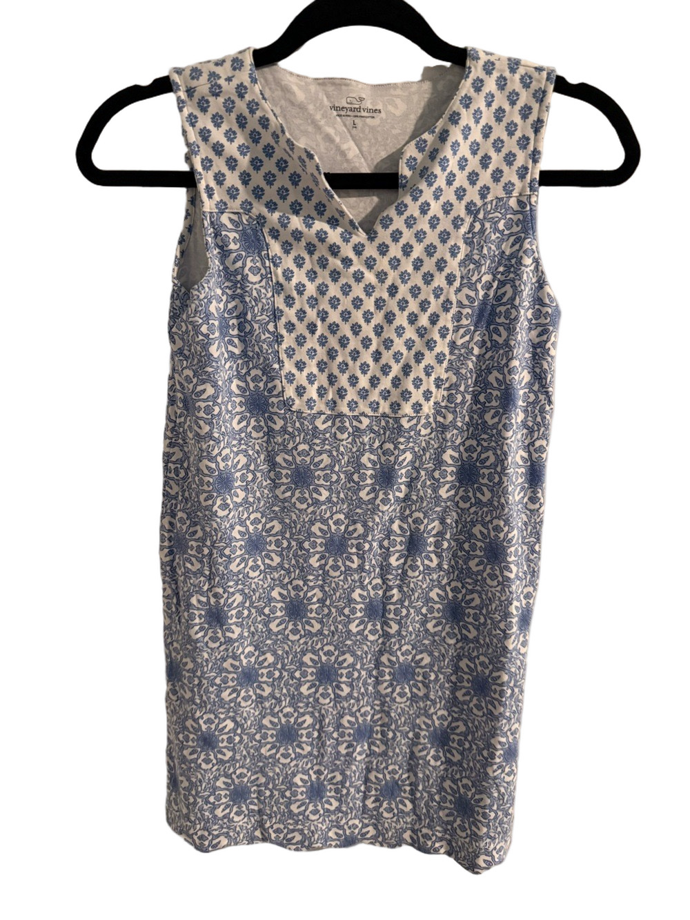 Vineyard Vines Blue & White Patterned Sleeveless Shift Dress